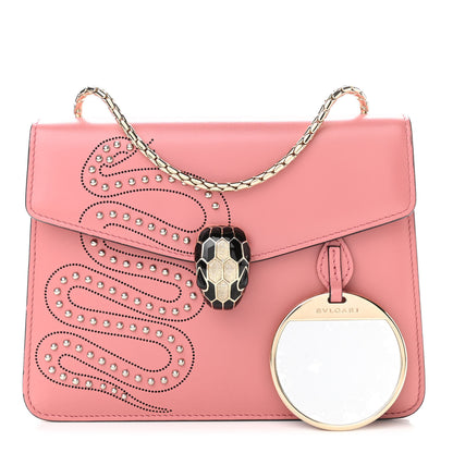 Bulgari Nappa Embellished Serpenti Forever Crossbody Pink 1 of 11