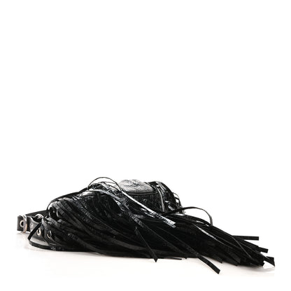 Balenciaga Agneau Arena Le Cagole Fringe Shoulder Bag XS Black 4 of 11