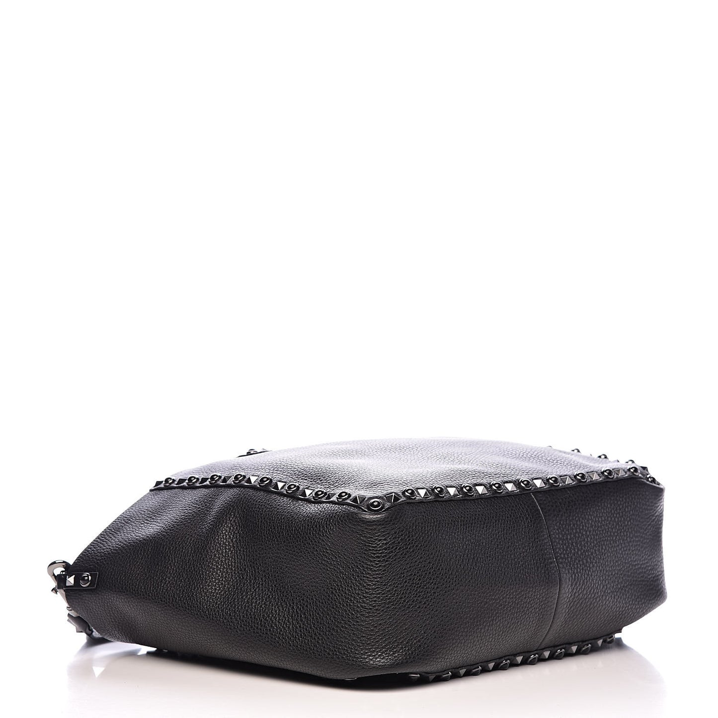 Stampa Alce Calfskin Medium Guitar Strap Rockstud Rolling Reversible Tote Black