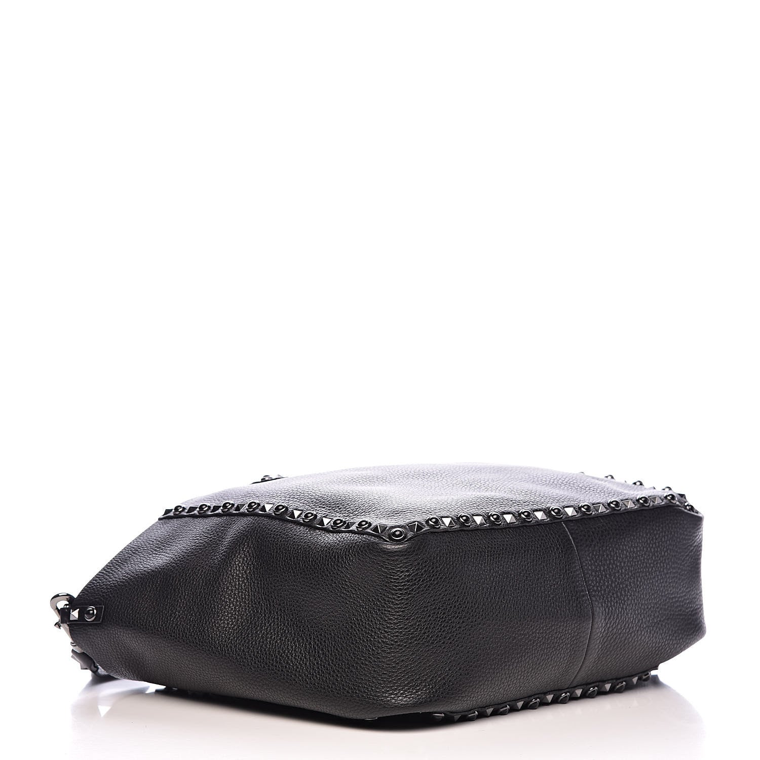 Valentino Garavani Stampa Alce Calfskin Medium Guitar Strap Rockstud Rolling Reversible Tote Black 7 of 19