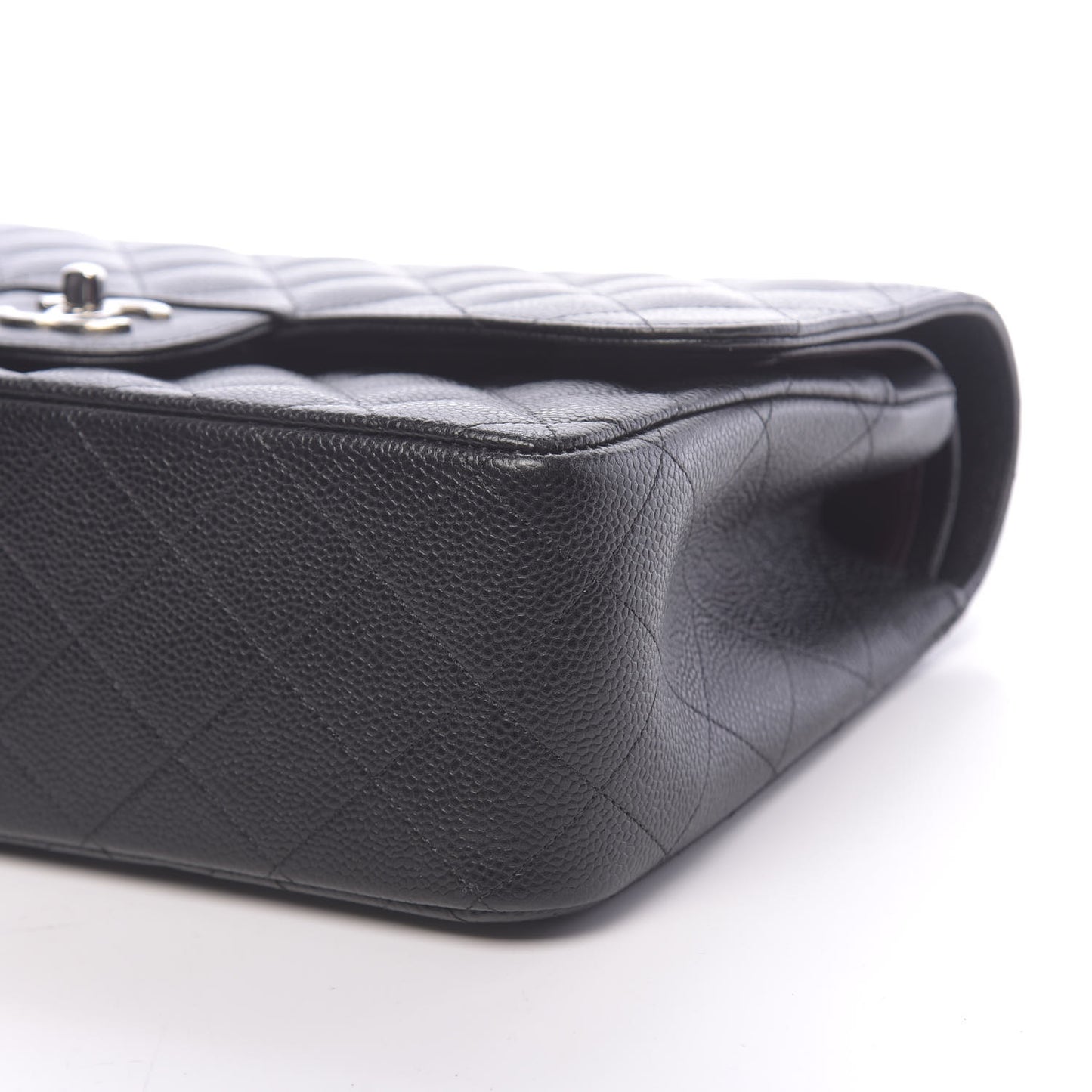 Caviar Quilted Jumbo Double Flap Black