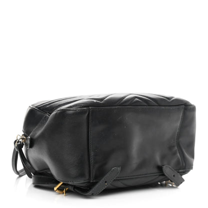 Gucci Calfskin Matelasse GG Marmont Dome Backpack Black 3 of 14