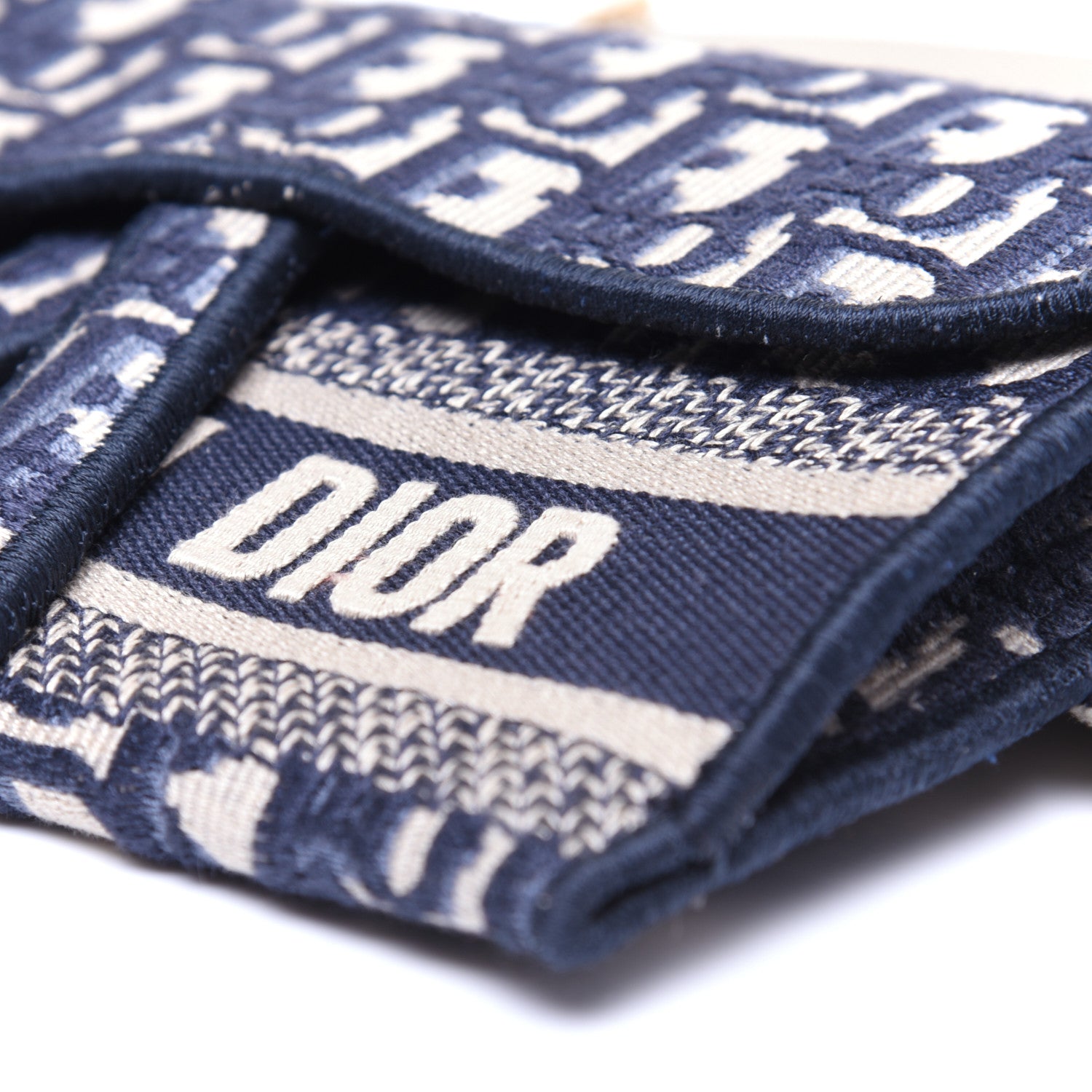 Christian Dior Oblique Slim Saddle Pouch Blue 7 of 12