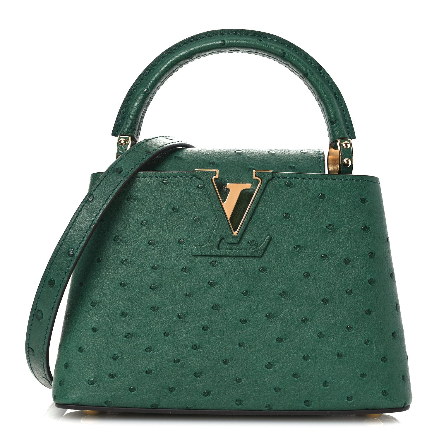 Louis Vuitton Ostrich Capucines Mini Mint 1 of 9