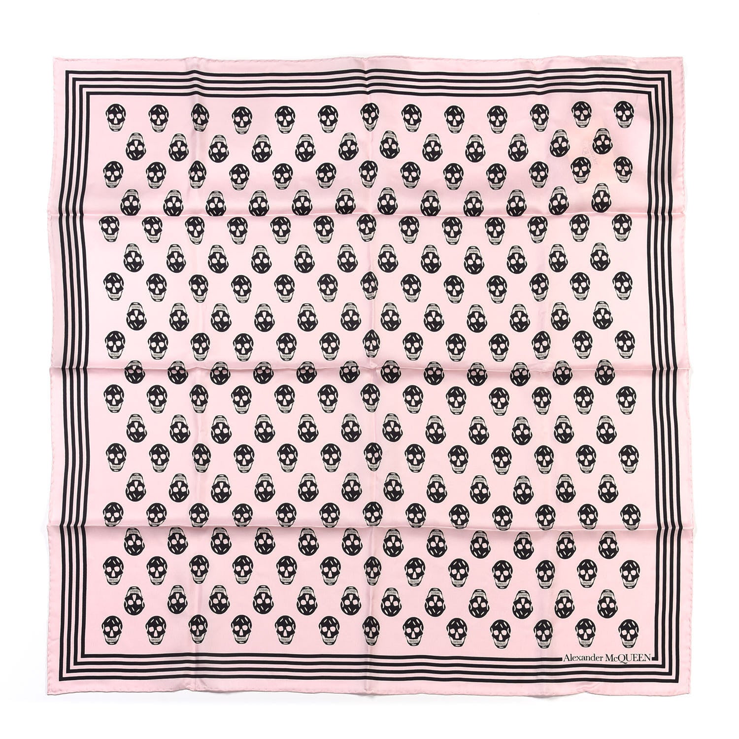 Alexander McQueen Silk Skull Scarf Pink Black 1 of 3
