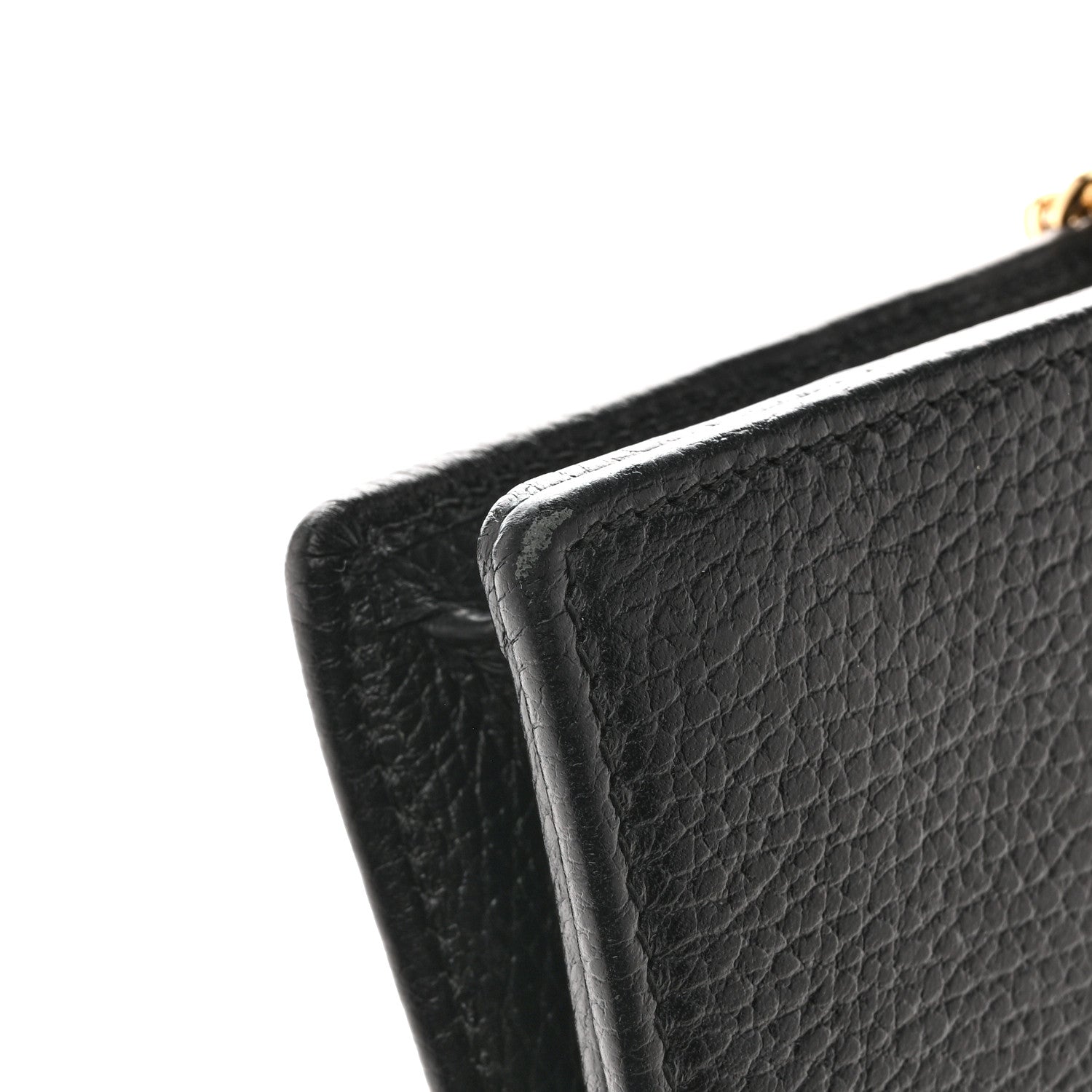 Gucci Dollar Calfskin Mini GG Marmont Chain Wallet Black 11 of 14