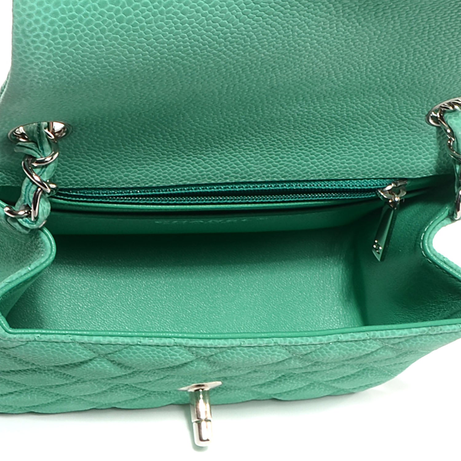 Chanel Iridescent Caviar Quilted Mini Square Flap Green 5 of 8