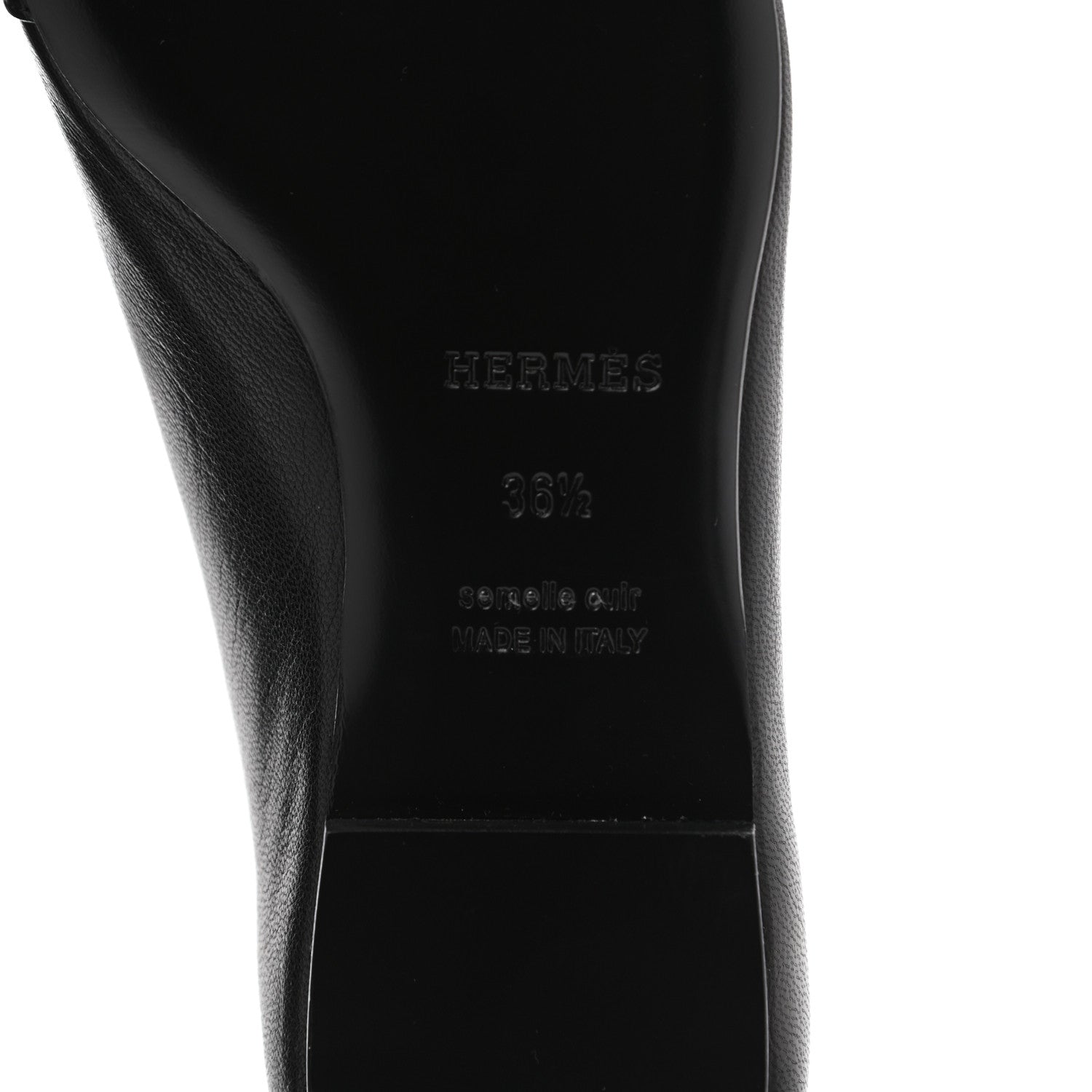 Hermes Goatskin Bilbao Ballerina Flats 36.5 Black 6 of 7