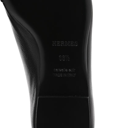 Hermes Goatskin Bilbao Ballerina Flats 36.5 Black 6 of 7