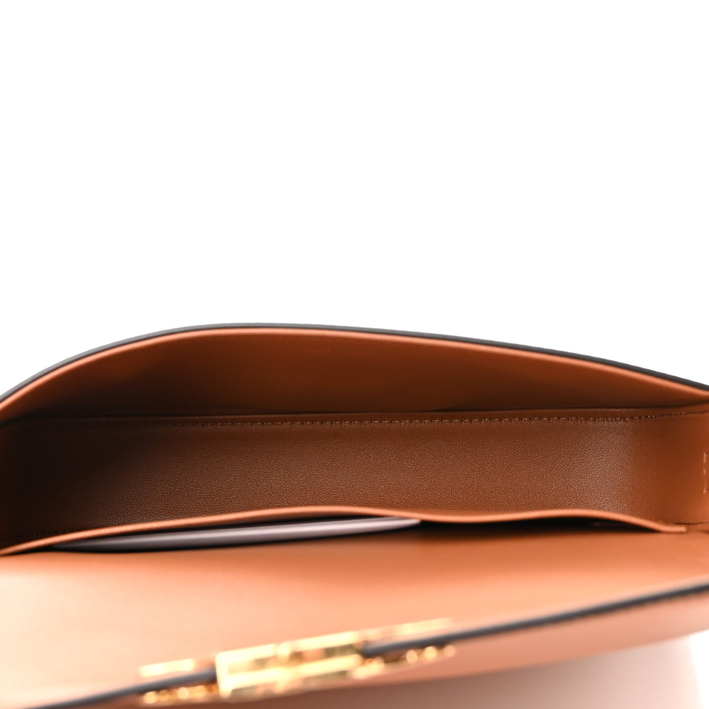 Natural Calfskin Triomphe Shoulder Bag Tan