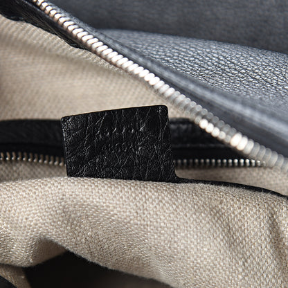 Gucci Pebbled Calfskin Large Icon Bit Hobo Black 6 of 11