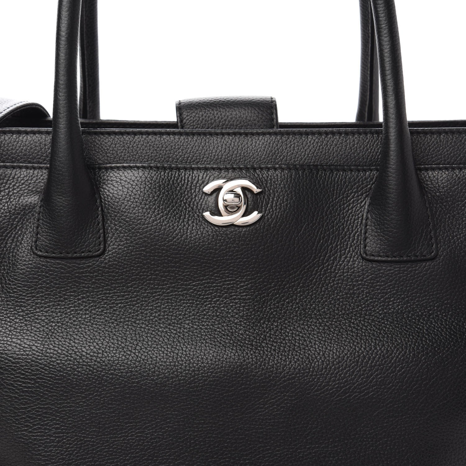 Chanel Calfskin Cerf Executive Shopper Tote Black 10 of 12