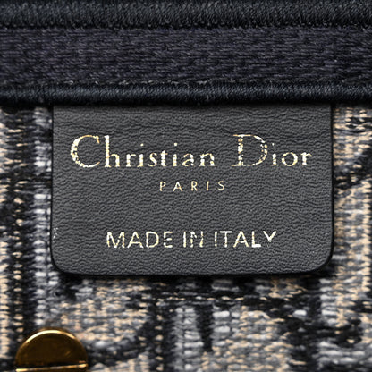 Christian Dior Oblique Embroidered Saddle Bag Blue 6 of 11
