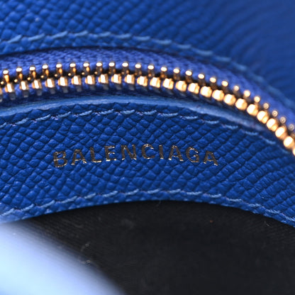 Balenciaga Signature Grained Calfskin Logo S Ville Top Handle Bag Bleu Roi White 7 of 12