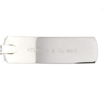 Tiffany Sterling Silver Titanium 1837 Bar Pendant Cord Necklace 4 of 4