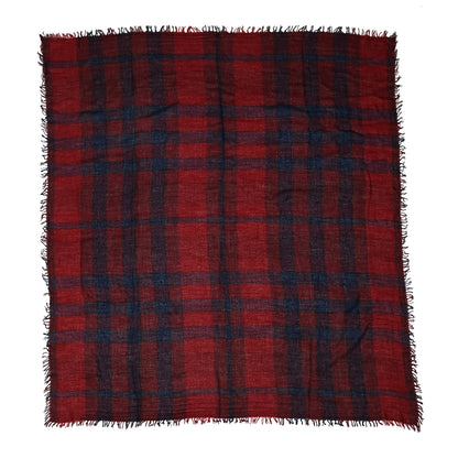 Burberry Wool Silk Gauze Giant Check Scarf Red 1 of 5