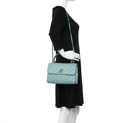 Chanel Lambskin Quilted Small Trendy CC Flap Dual Handle Bag Light Green 2 of 11