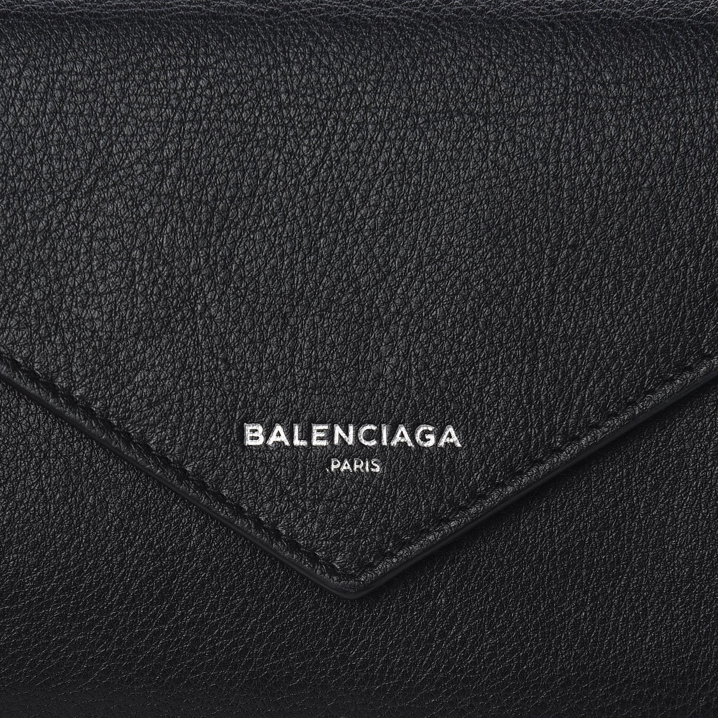 Calfskin Papier Money Zip Around Wallet Black