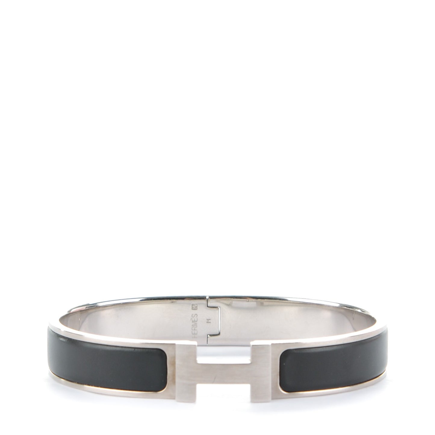 Matte Enamel Narrow Clic Clac HH Bracelet GM Black
