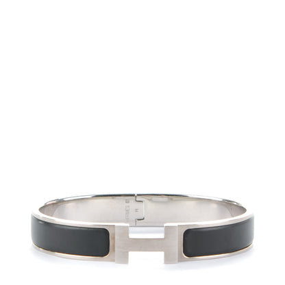 Hermes Matte Enamel Narrow Clic Clac HH Bracelet GM Black 1 of 4