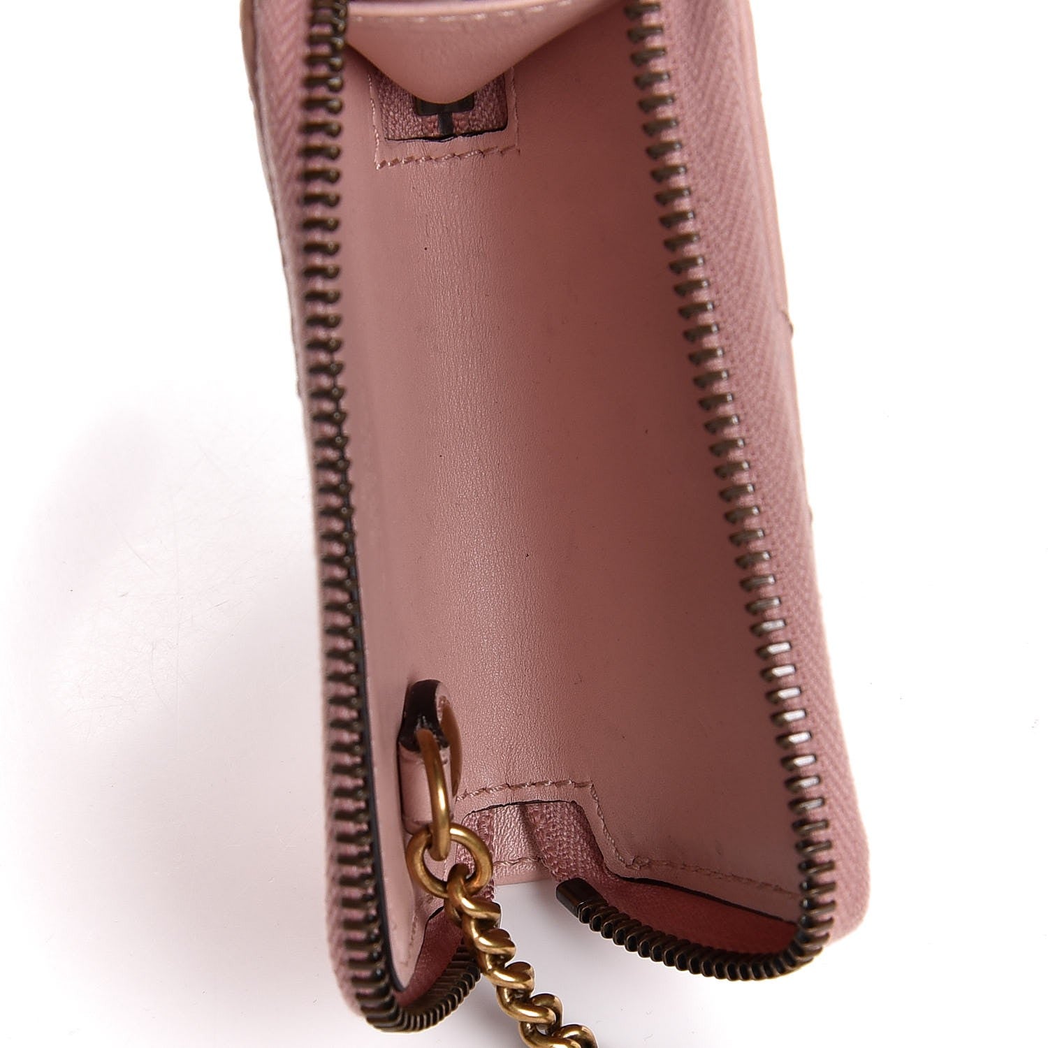 Gucci Calfskin Matelasse GG Marmont Zip Around Key Case Perfect Pink 5 of 6