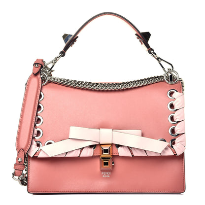 Fendi Vitello Liberty Shiny Nappa Lace Up Bow Kan I Shoulder Bag Macaron Confetto 1 of 10