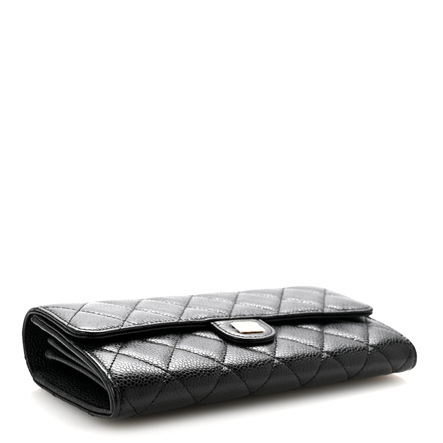 Chanel Caviar Quilted Large Gusset Flap Wallet Black 4 of 9
