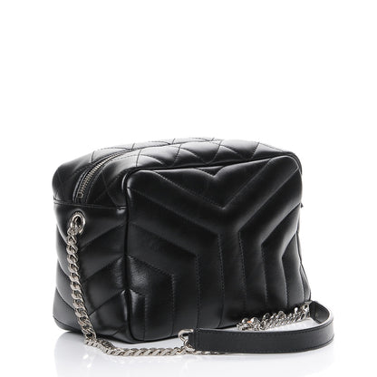 Saint Laurent Calfskin Y Quilted Monogram Small Loulou Bowling Bag Black 3 of 7