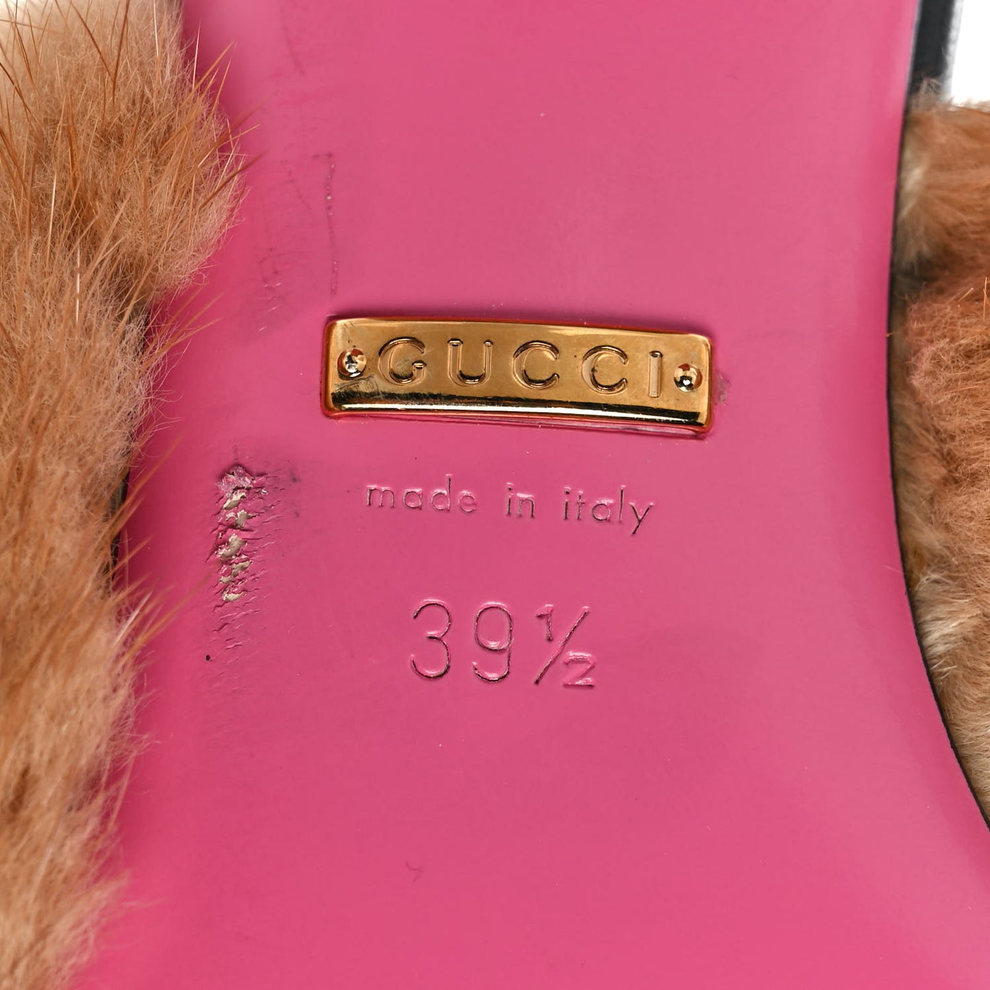 Mink Malaga Kid Crystal Candy Mules 39.5 Light Brown Black