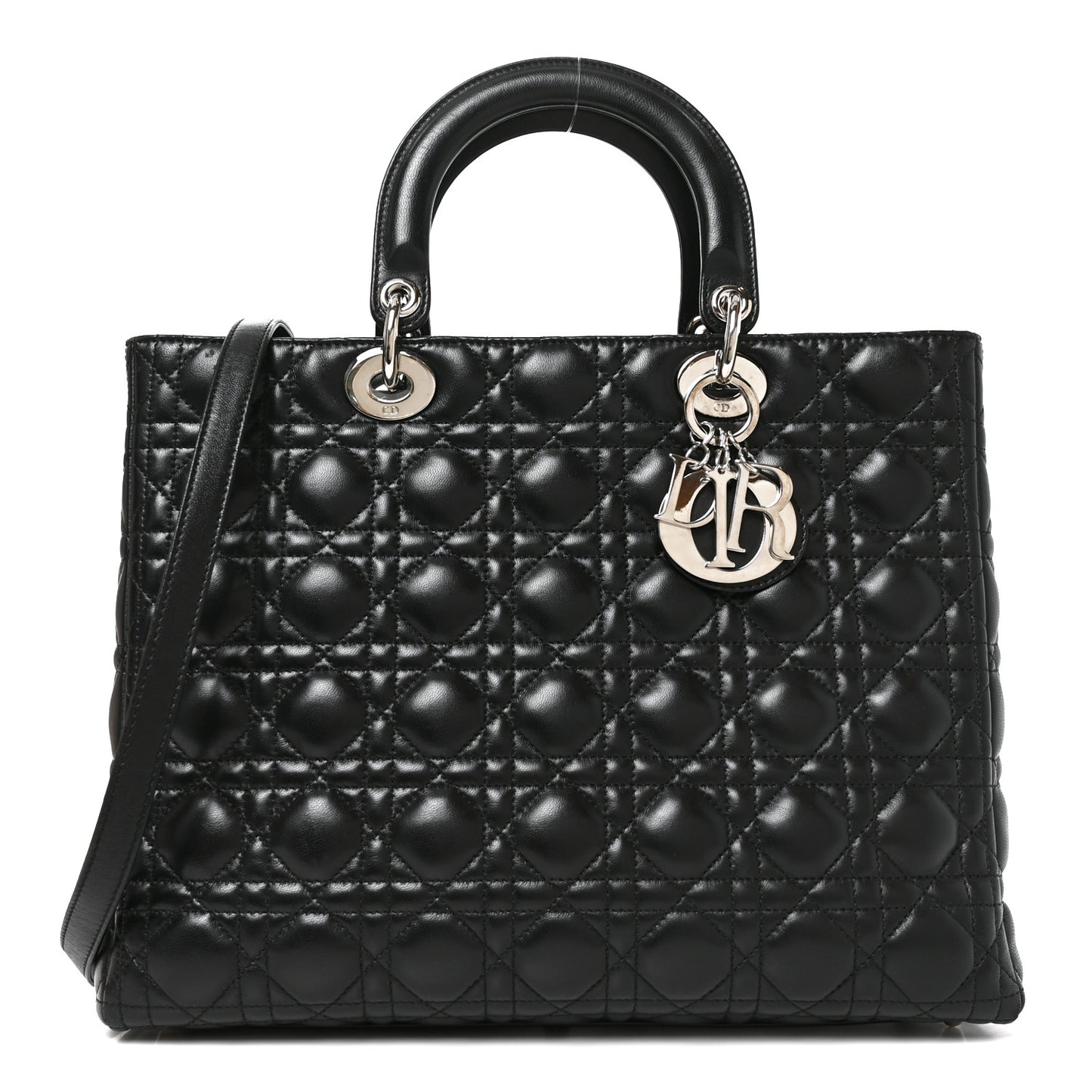 Lambskin Cannage Large Lady Dior Black