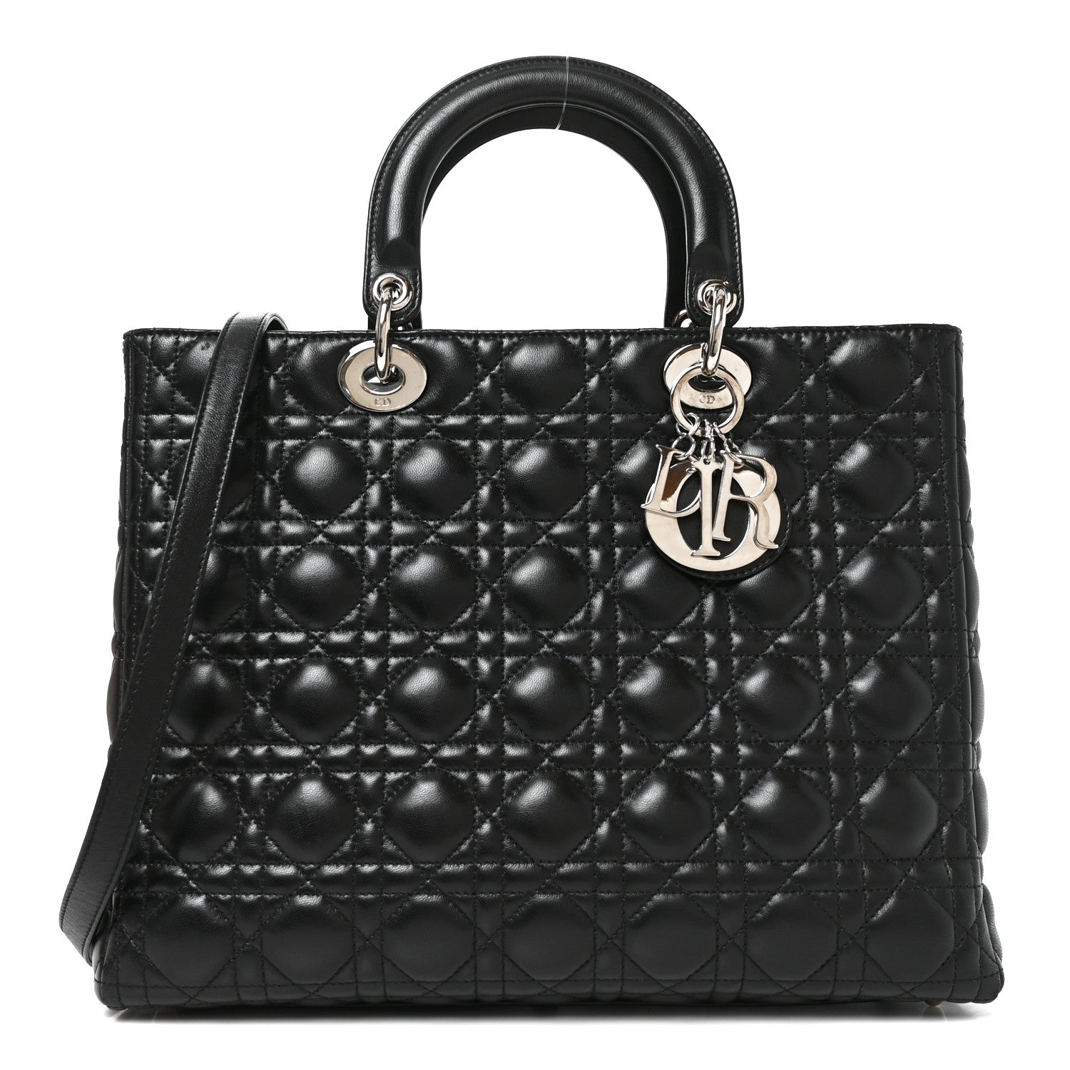 Christian Dior Lambskin Cannage Large Lady Dior Black 1 of 10