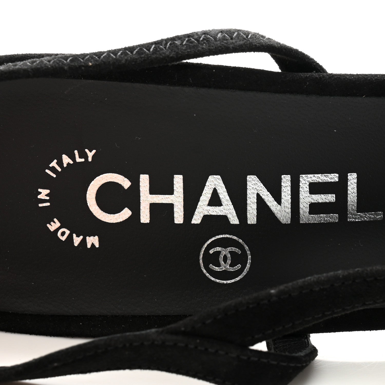 Chanel Velour Grosgrain Cap Toe CC Slingback Pumps 39 Black 6 of 13