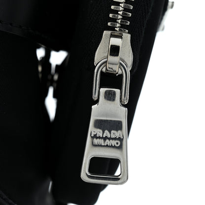Prada Spazzolato Rois Nylon Metal Triangle Logo Monolith Pouch Pocket 55mm Boots 35 Black 9 of 9