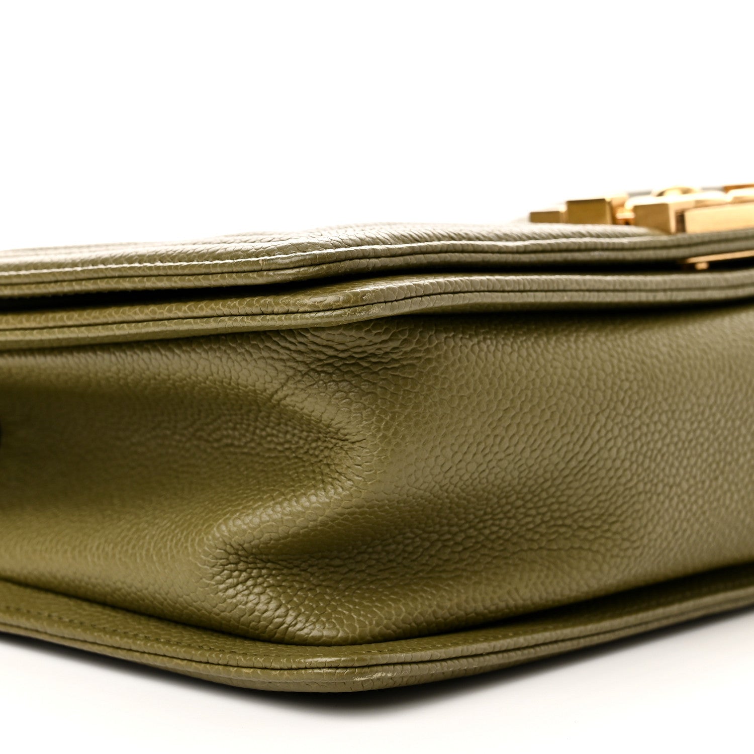 Chanel Caviar Quilted Medium Boy Flap Khaki 9 of 10