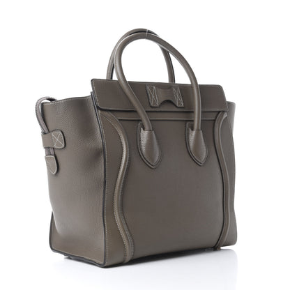 Celine Drummed Calfskin Mini Luggage Souris 4 of 10