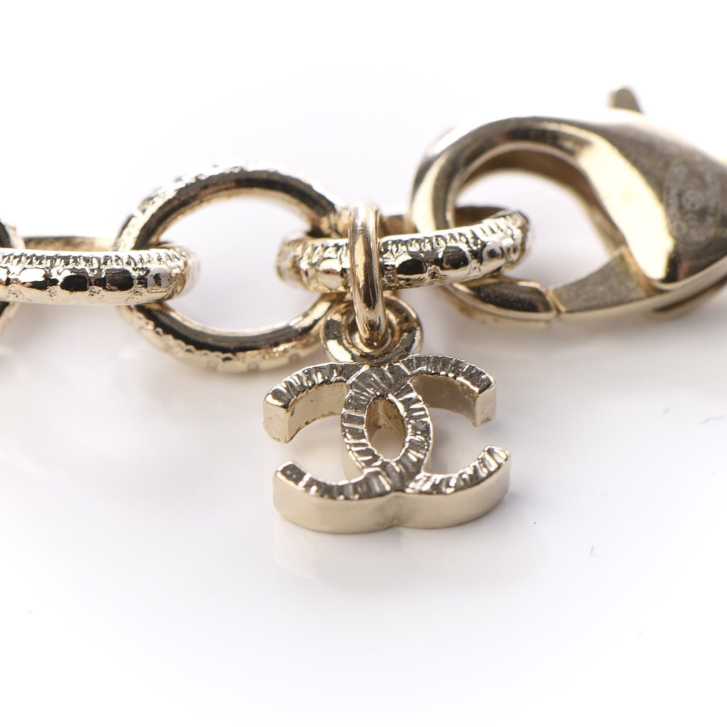 Crystal Chain Short Logo Necklace Gold
