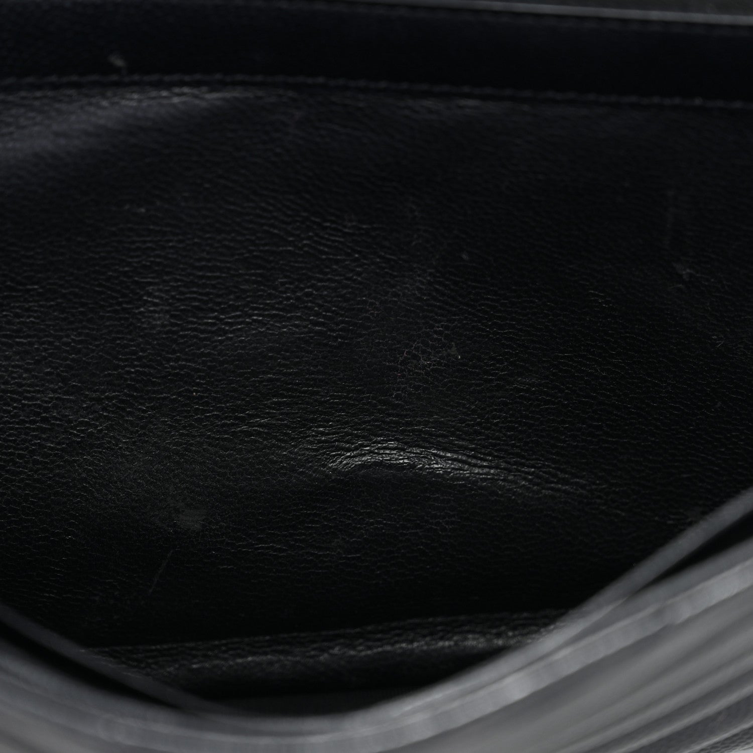 Saint Laurent Grain De Poudre Matelasse Chevron Monogram Chain Wallet Black 6 of 16