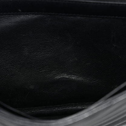 Saint Laurent Grain De Poudre Matelasse Chevron Monogram Chain Wallet Black 6 of 16