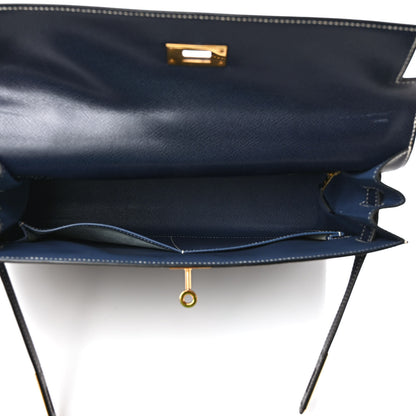 Hermes Courchevel Kelly Sellier 32 Bleu Marine 5 of 10