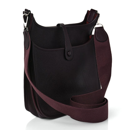 Hermes Taurillon Clemence Evelyne II PM Prune 3 of 9