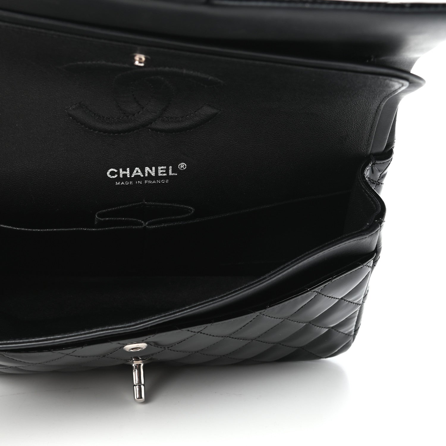 Chanel Patent Quilted Medium Double Flap Black 5 of 10