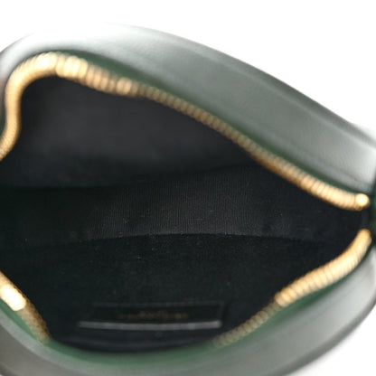 Saint Laurent Grain De Poudre Matelasse Chevron Quilted Round Vinyle Camera Bag New Vert Fonce 6 of 11