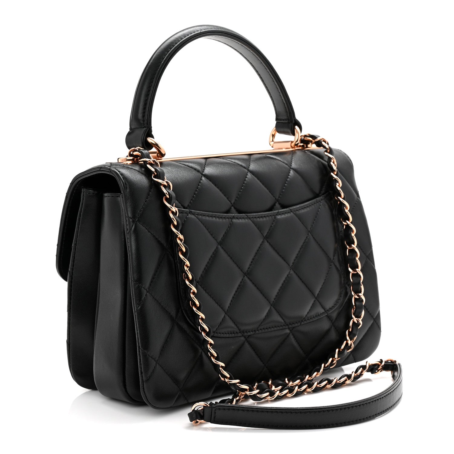 Chanel Lambskin Quilted Small Trendy CC Dual Handle Flap Bag Black 3 of 10