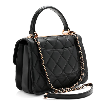 Chanel Lambskin Quilted Small Trendy CC Dual Handle Flap Bag Black 3 of 10