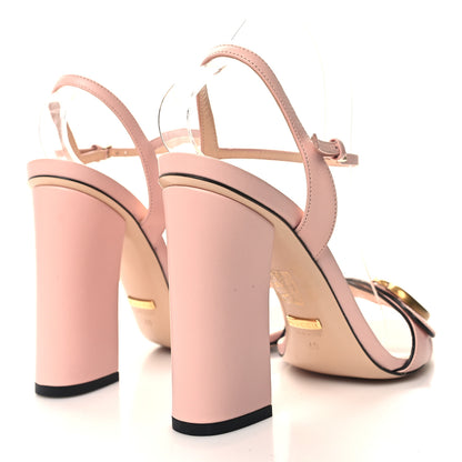 Gucci Lifford Calfskin GG Marmont Ankle Wrap 75mm Sandals 39.5 Wild Rose 4 of 8