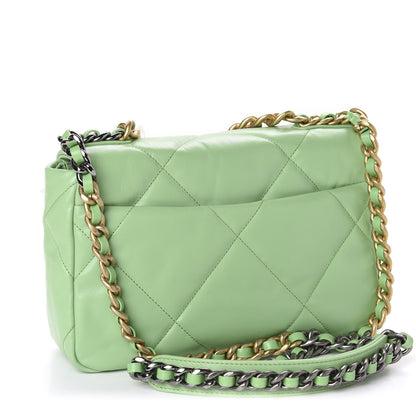Chanel Goatskin Quilted Medium 19 Flap Light Green 4 of 12