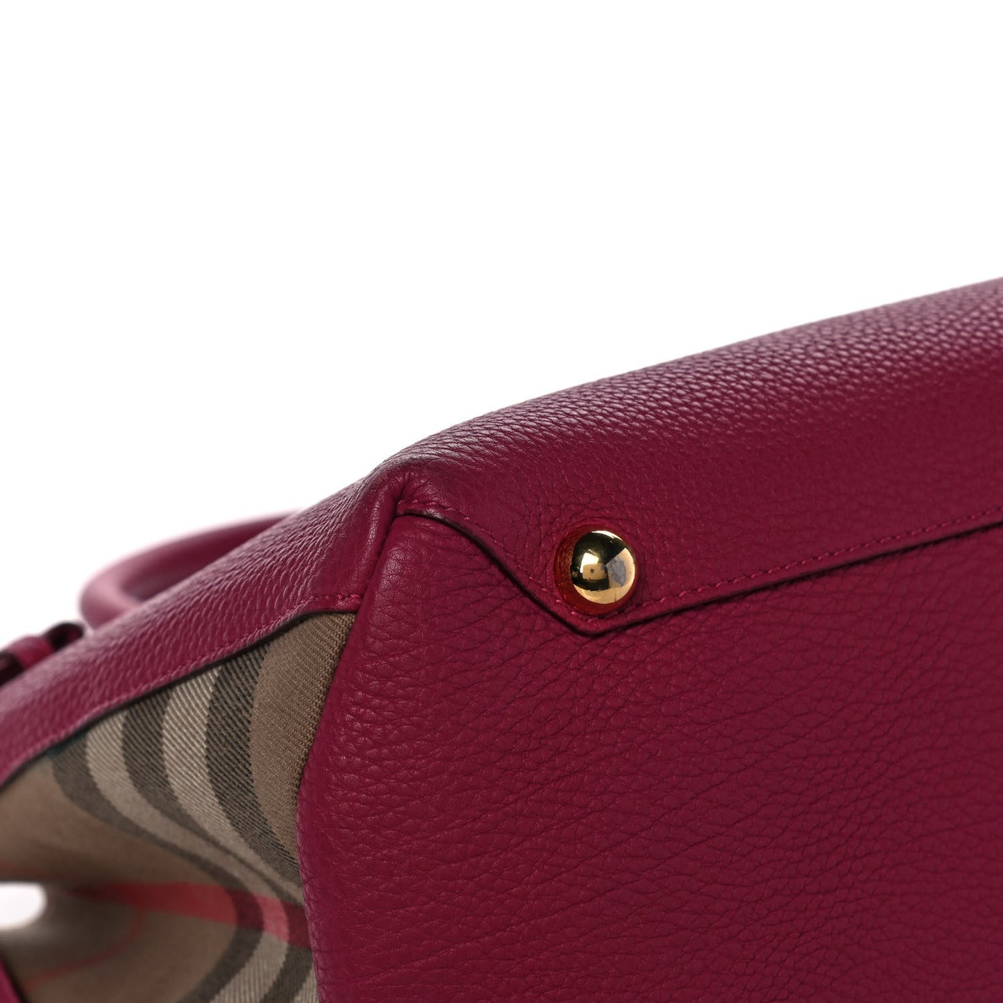 Grainy Calfskin House Check Medium Banner Tote Mahogany Red