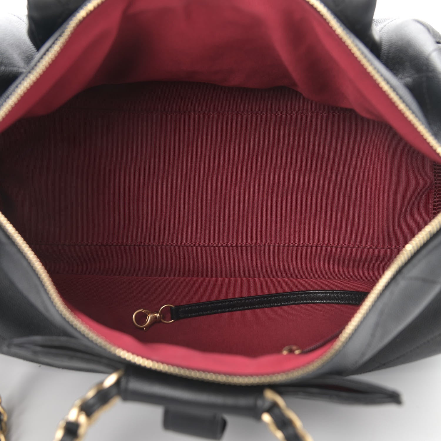 Chanel Grained Calfskin Lambskin Quilted Large Bowling Bag Black 5 of 10
