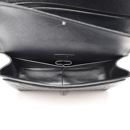 Chanel Metallic Caviar Quilted Maxi Double Flap Charcoal 6 of 8