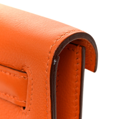 Hermes Evergrain Kelly Longue Clutch Pochette Orange 9 of 12